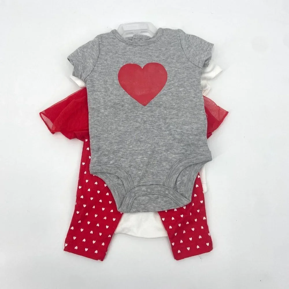 NWT CARTER'S Baby Red White Daddy's Sweet Heart Onesie Set Size 3 Months